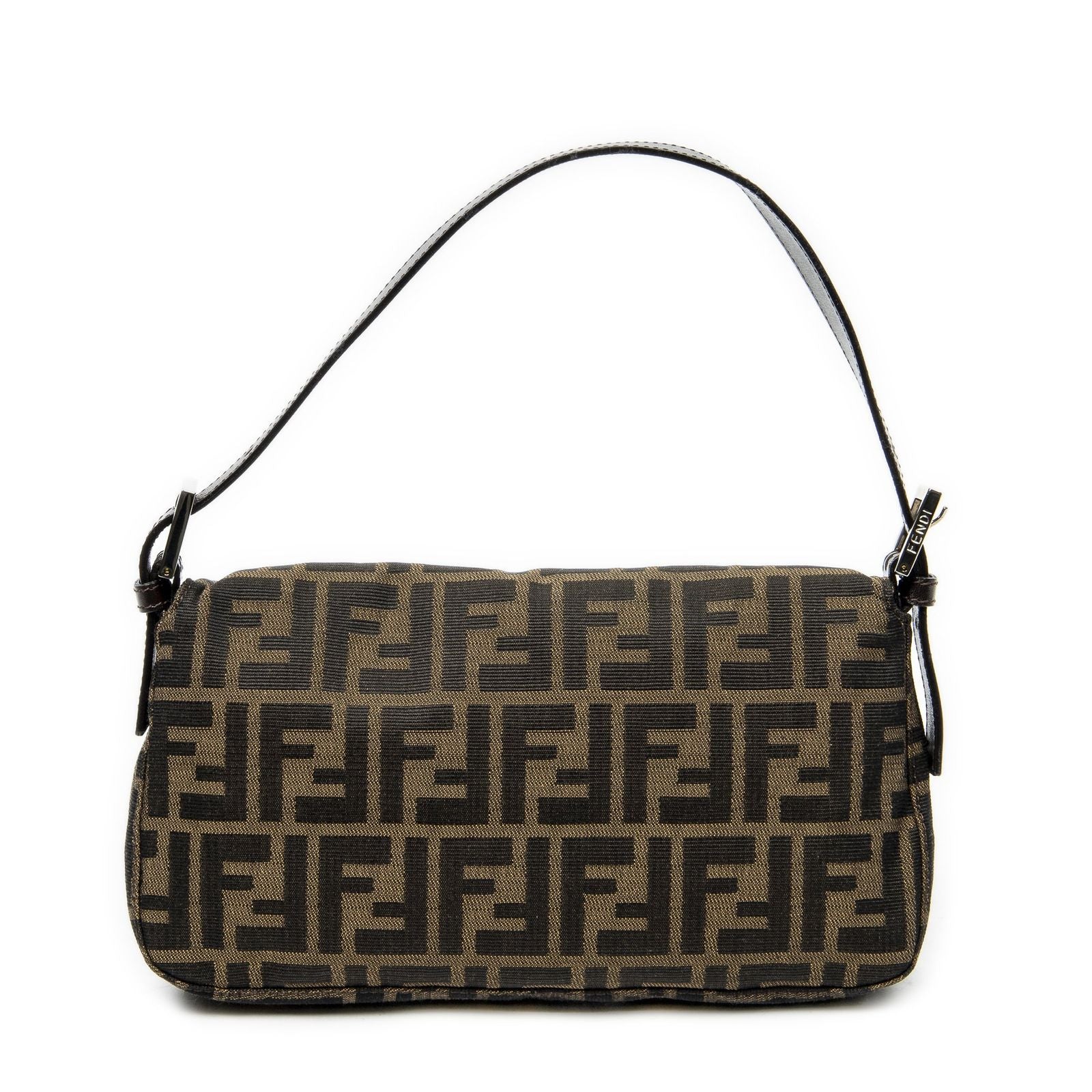 Fendi Baguette Brown Black Zucca Canvas Messenger — view 5