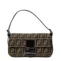 Fendi Baguette Brown Black Zucca Canvas Messenger
