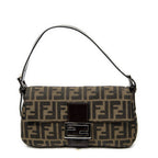Fendi Baguette Brown Black Zucca Canvas Messenger