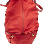 Prada Convertible Zip Tote Red Nylon Canvas — view 8