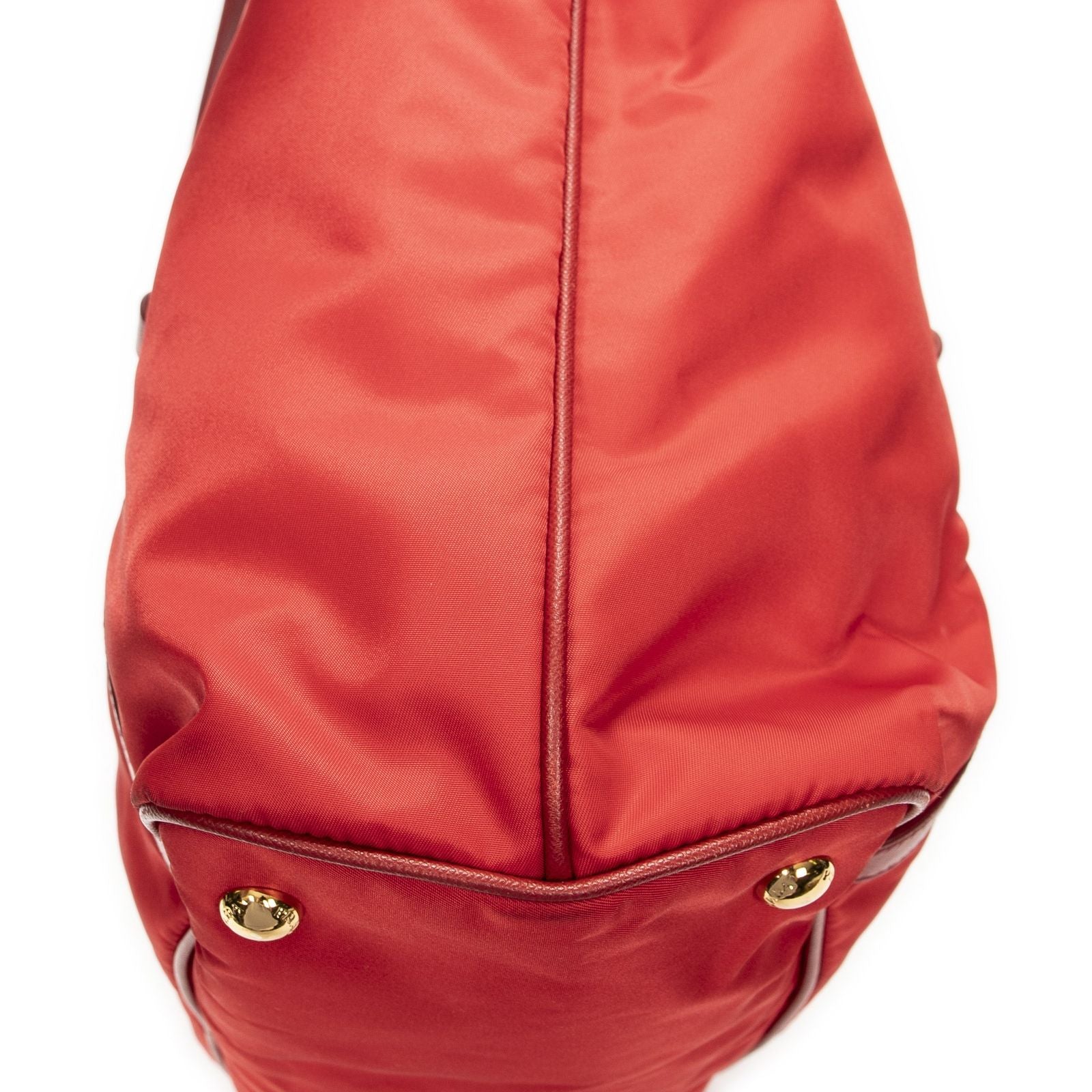 Prada Convertible Zip Tote Red Nylon Canvas — view 7