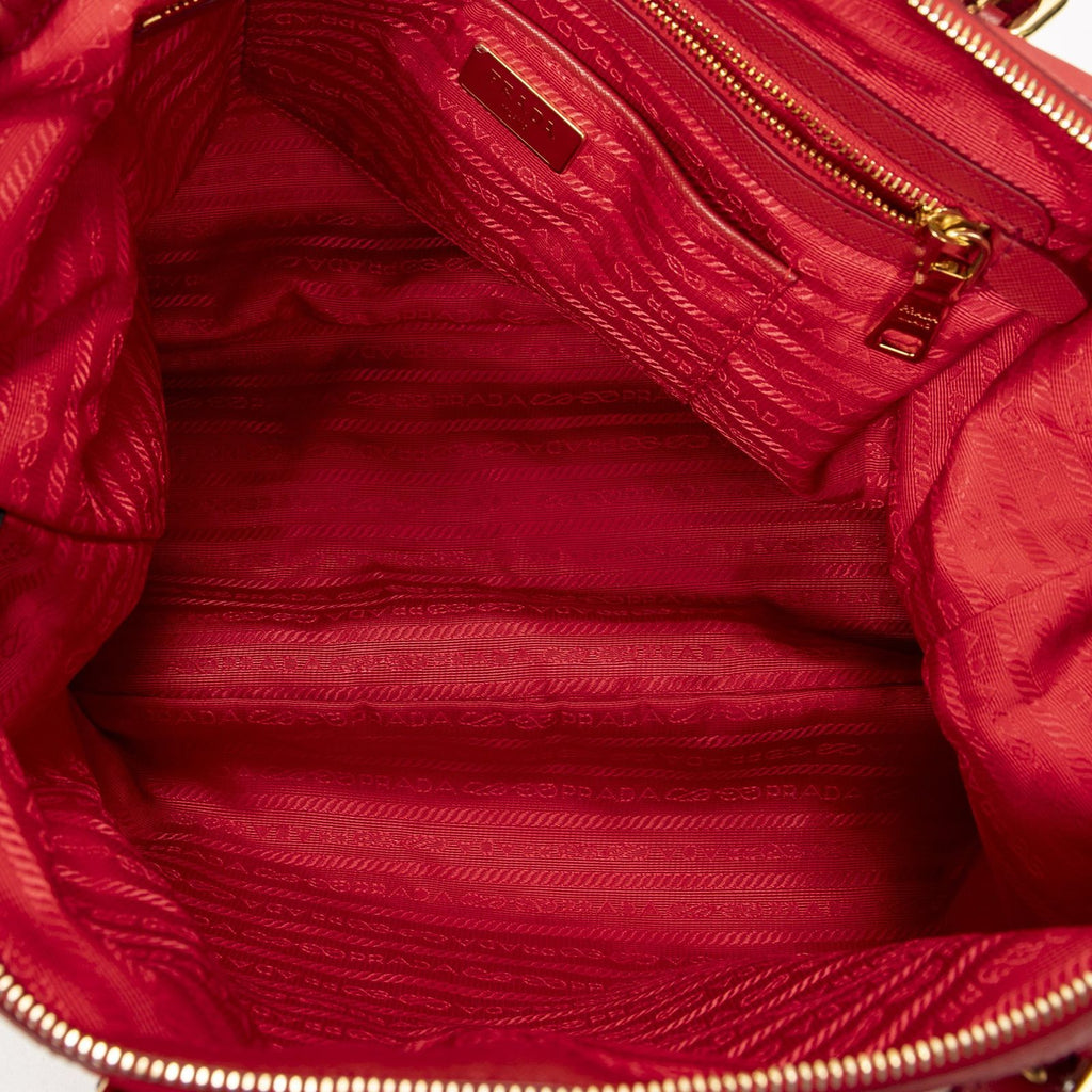 Prada Convertible Zip Tote Red Nylon Canvas — view 9