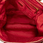 Prada Convertible Zip Tote Red Nylon Canvas — view 9