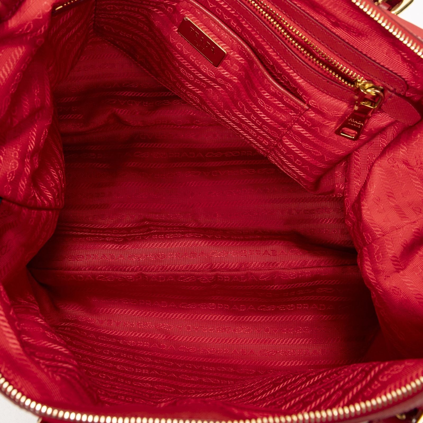Prada Convertible Zip Tote Red Nylon Canvas — view 9