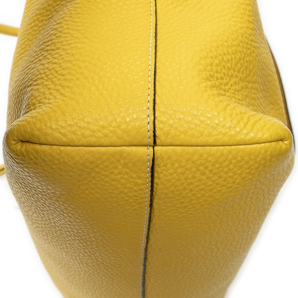 Prada Convertible Zip Tote Yellow Vitello Dyno — view 8