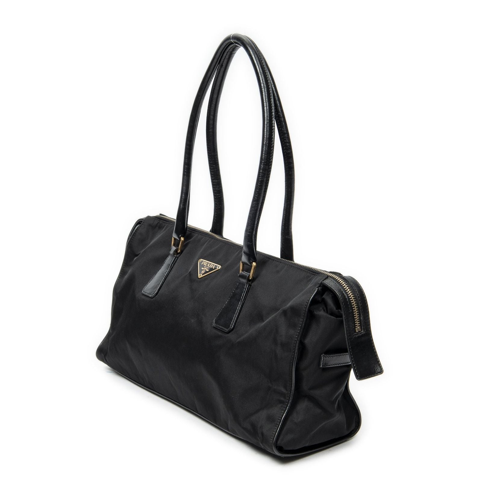 Prada Horizontal Boston Black Nylon Canvas Messenger — view 2