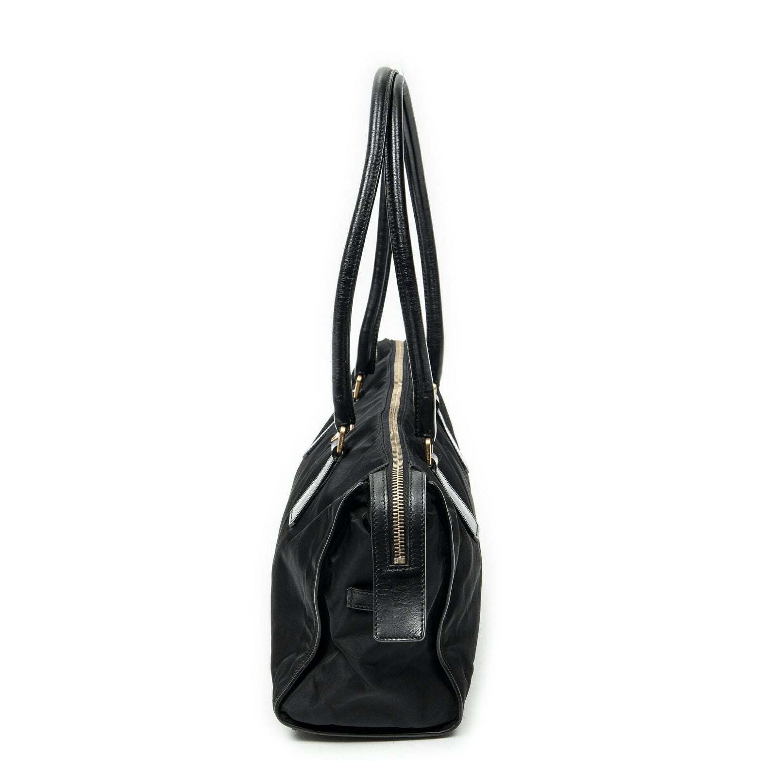 Prada Horizontal Boston Black Nylon Canvas Messenger — view 3