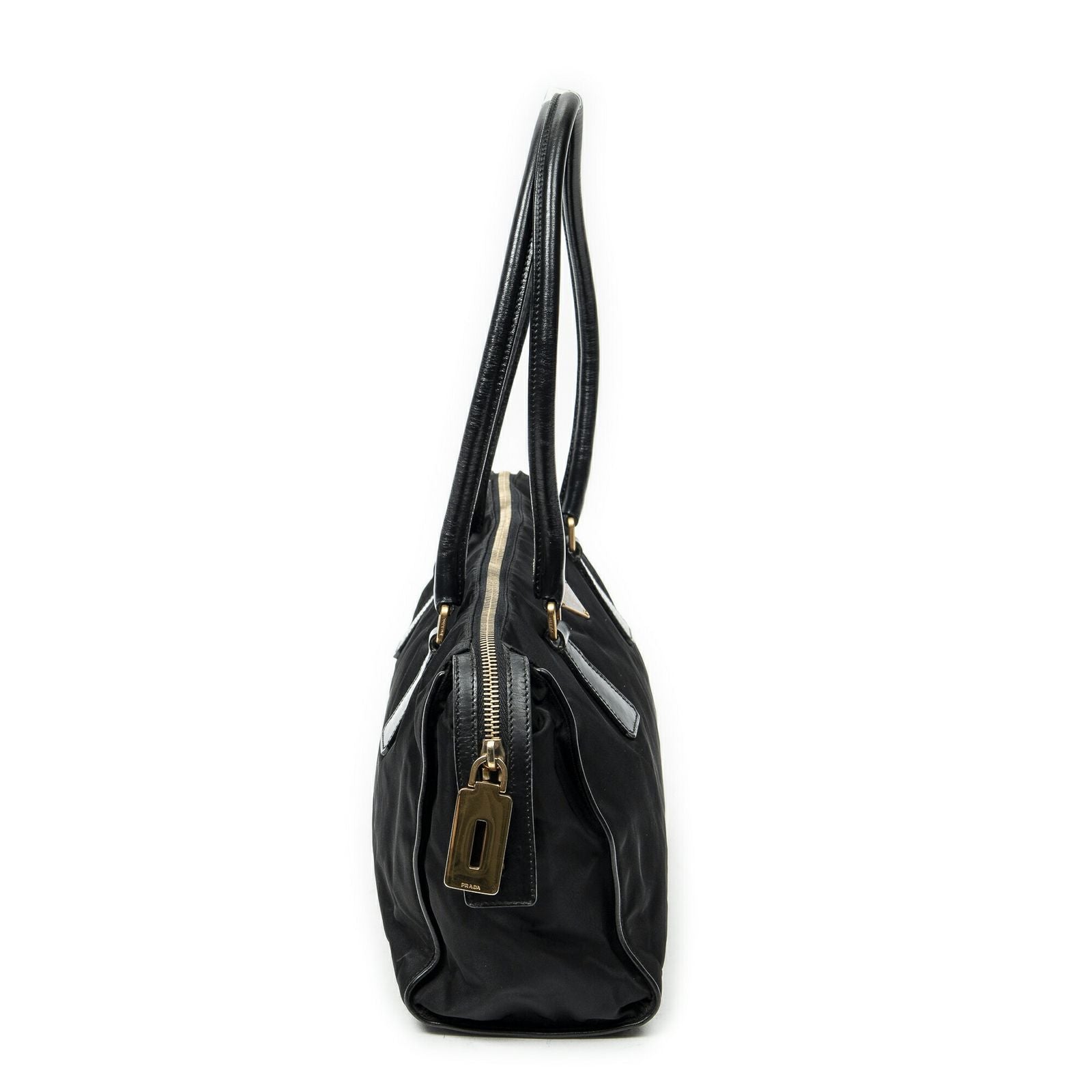 Prada Horizontal Boston Black Nylon Canvas Messenger — view 4