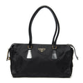Prada Horizontal Boston Black Nylon Canvas Messenger