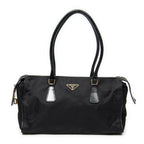 Prada Horizontal Boston Black Nylon Canvas Messenger