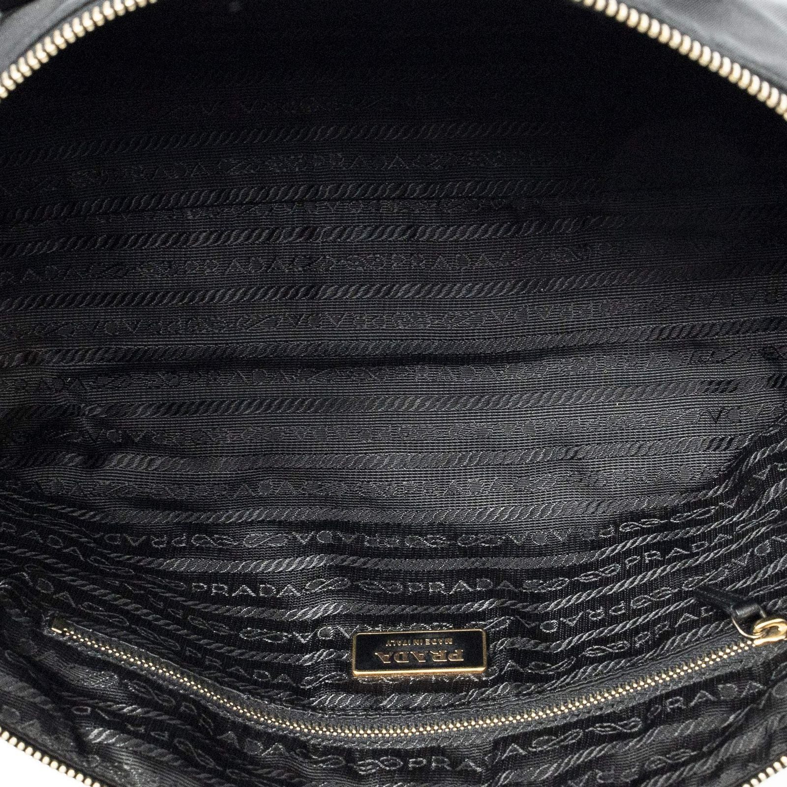 Prada Horizontal Boston Black Nylon Canvas Messenger — view 9