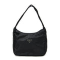 Prada Mini Zip Hobo Black Nylon Canvas