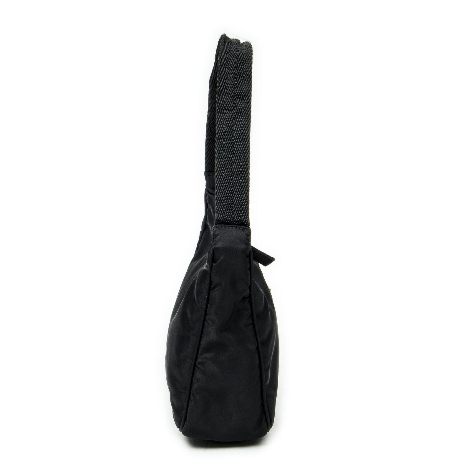 Prada Mini Zip Hobo Black Nylon Canvas — view 4