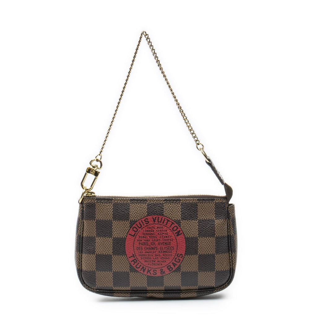Louis Vuitton Mini Pochette Brown Red Damier Ebene Complice