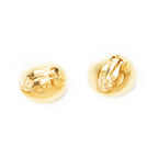 Chanel Large CC Round Clip on Earrings Black Ivory Gold Plated — view 2
