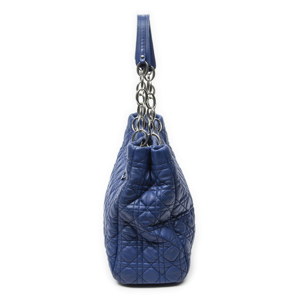 Dior Soft Shopping Tote Navy Canada Lambskin Leather — view 3