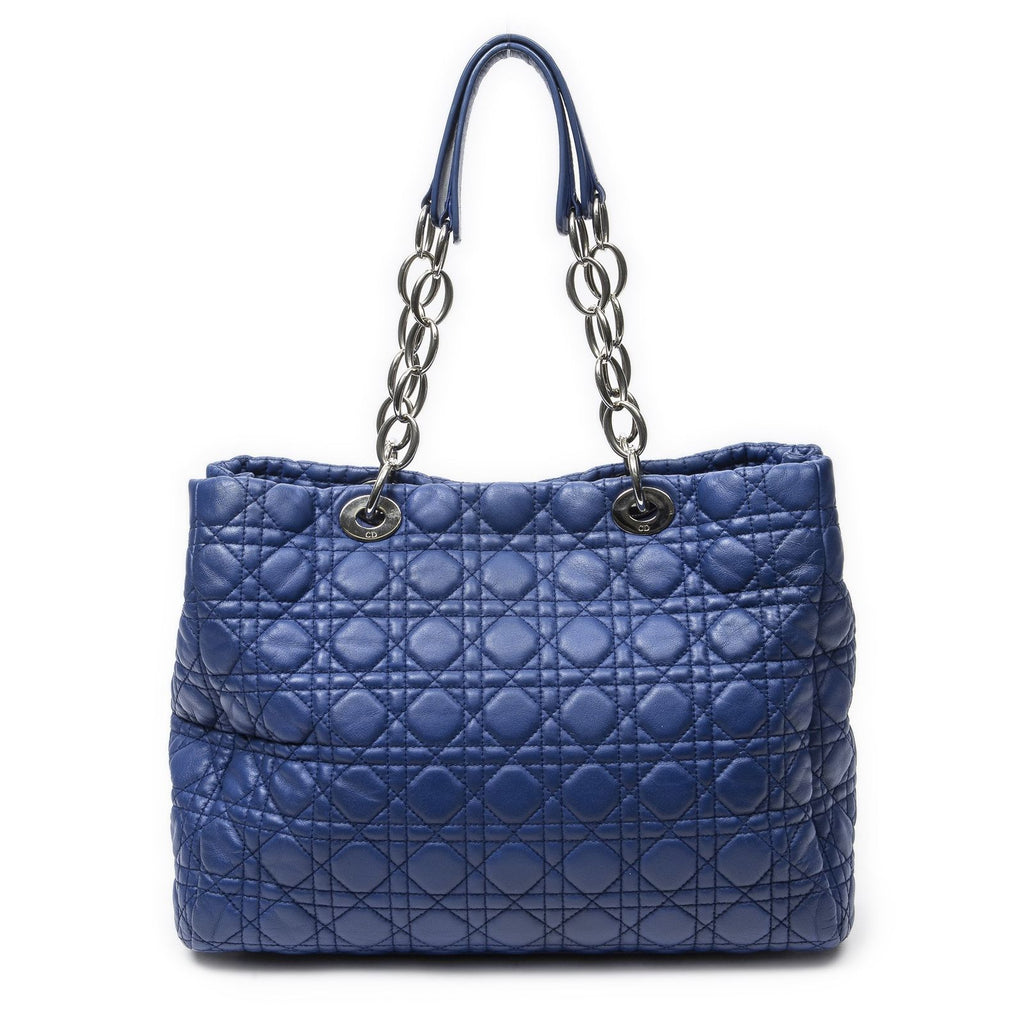 Dior Soft Shopping Tote Navy Canada Lambskin Leather — view 5