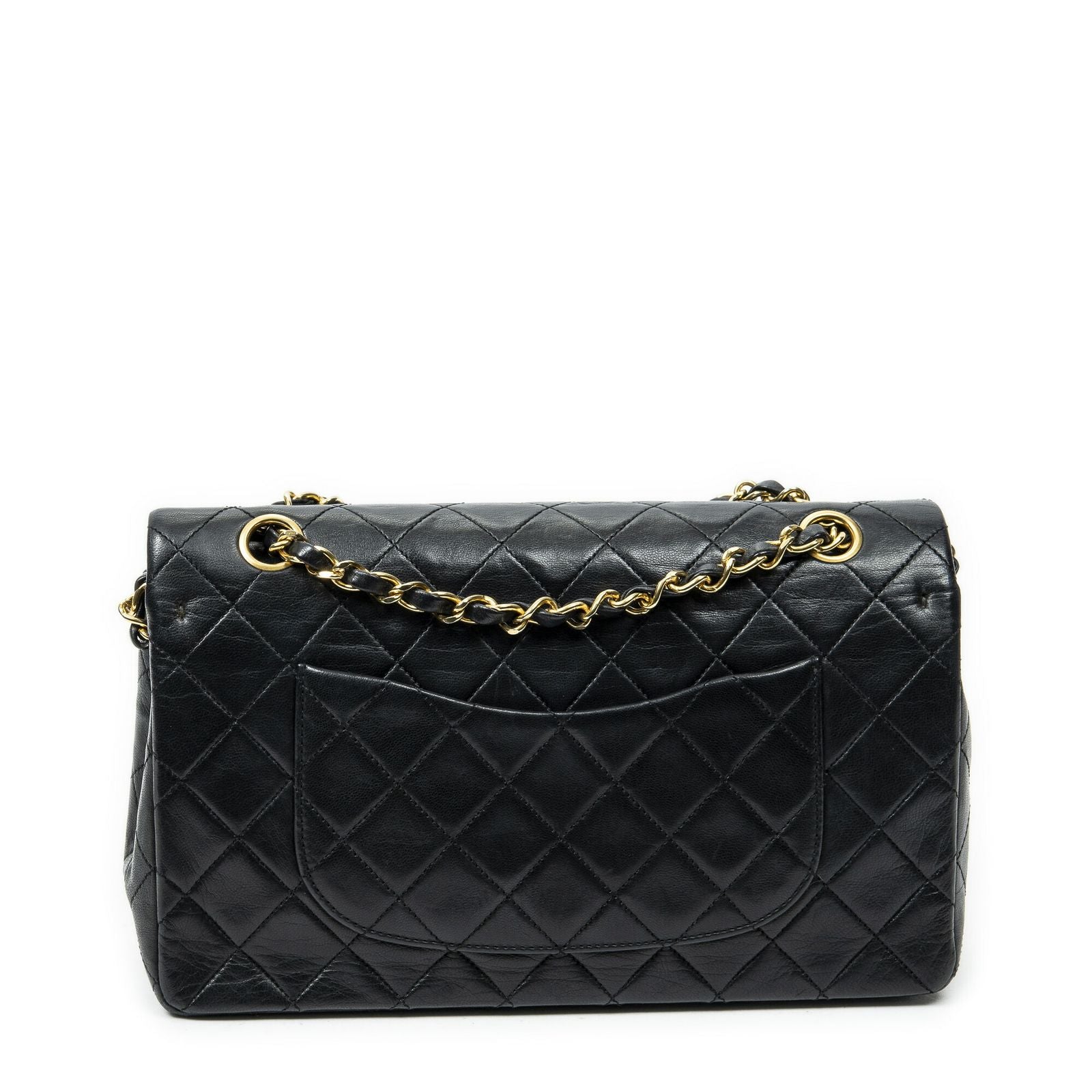 Chanel Quilted Double Flap Black Lambskin Leather — view 5