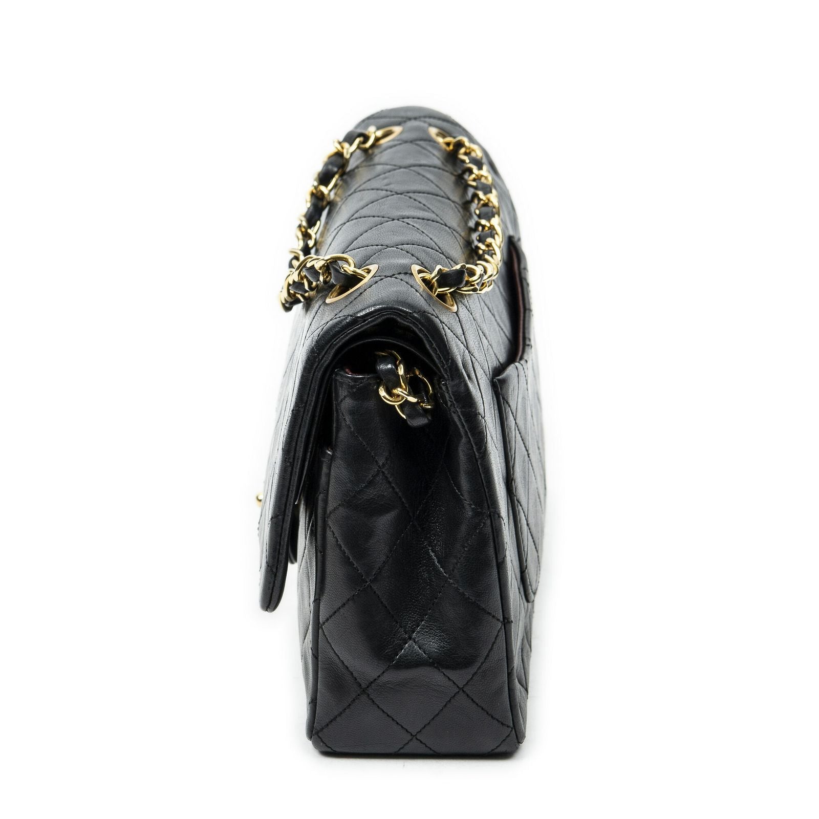 Chanel Quilted Double Flap Black Lambskin Leather — view 3