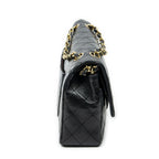 Chanel Quilted Double Flap Black Lambskin Leather — view 4