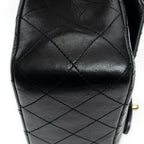 Chanel Quilted Double Flap Black Lambskin Leather — view 7