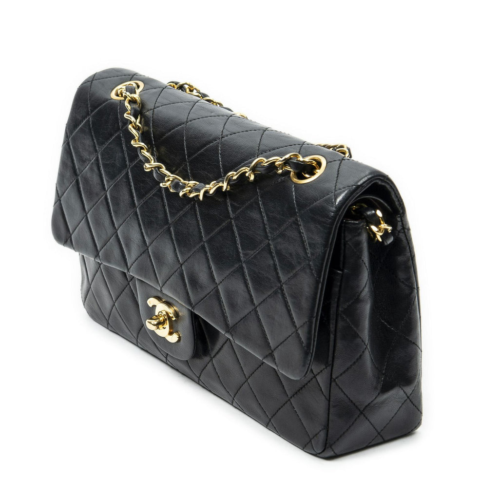 Chanel Quilted Double Flap Black Lambskin Leather — view 2