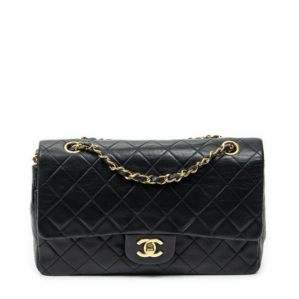 Chanel Quilted Double Flap Black Lambskin Leather