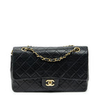 Chanel Quilted Double Flap Black Lambskin Leather