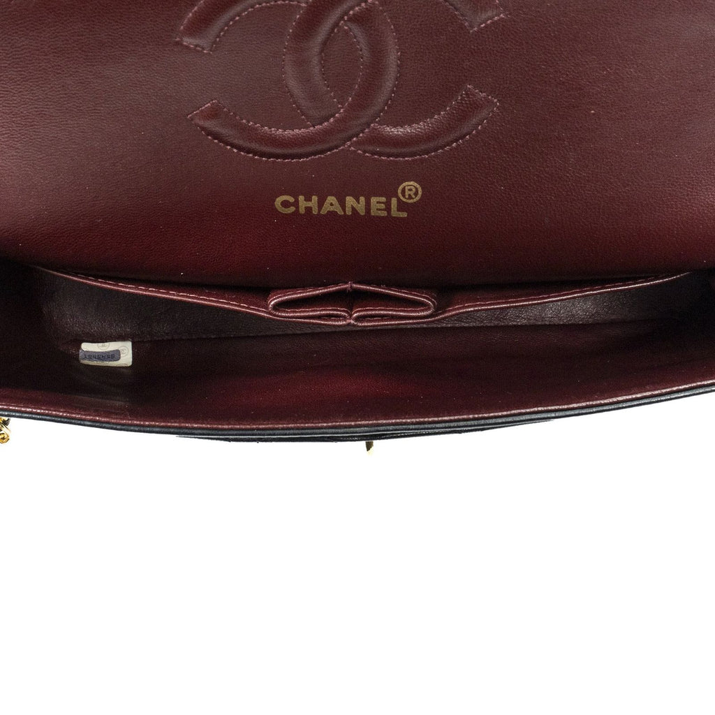 Chanel Quilted Double Flap Black Lambskin Leather — view 9