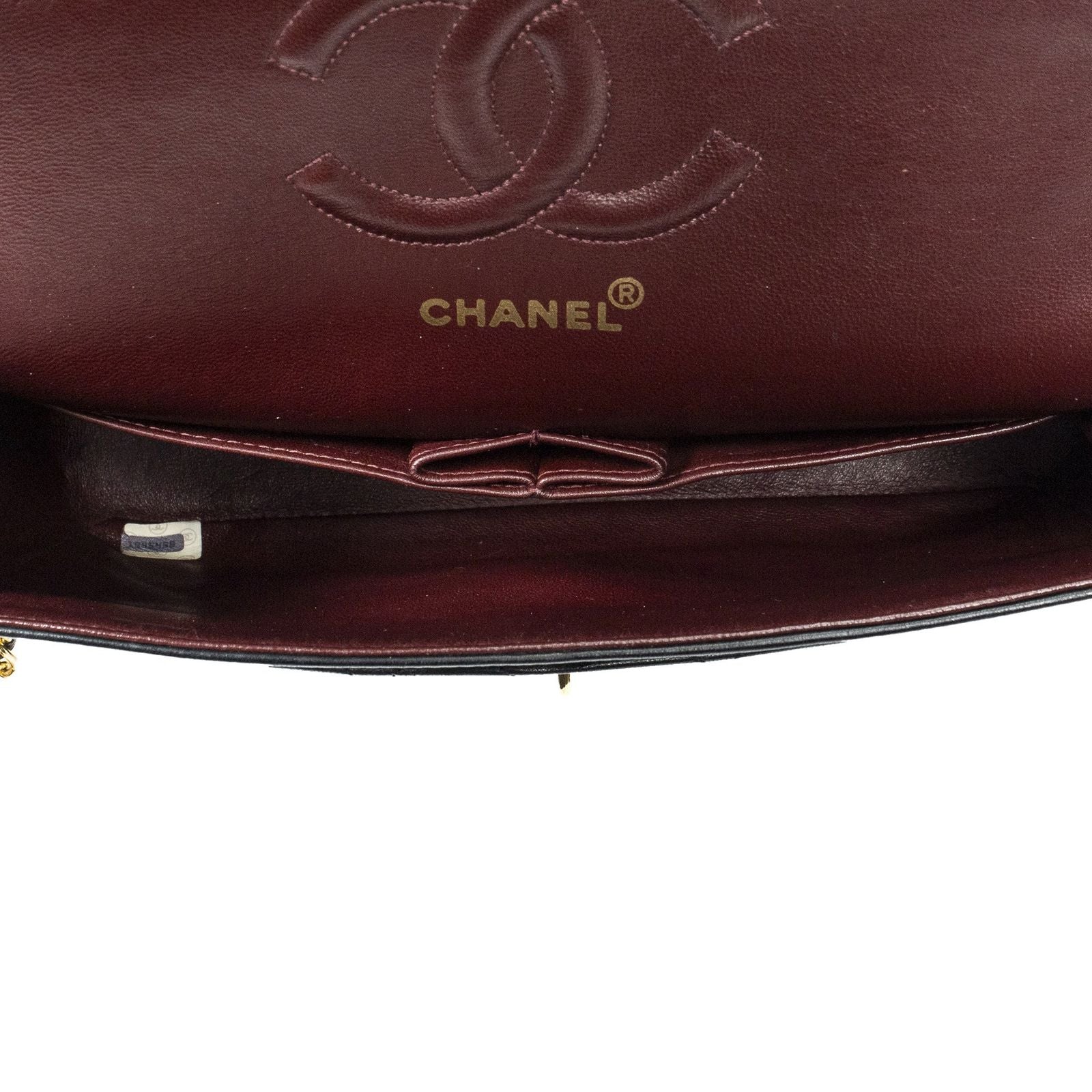 Chanel Quilted Double Flap Black Lambskin Leather — view 9