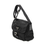Prada Small Buckle Flap Crossbody Black Nylon Canvas — view 2