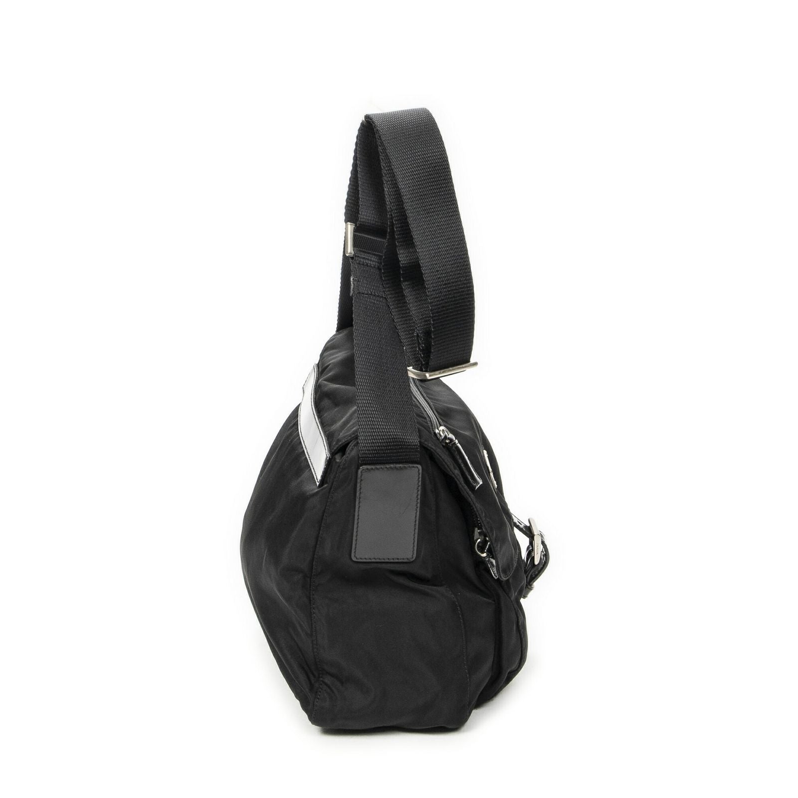 Prada Small Buckle Flap Crossbody Black Nylon Canvas — view 4