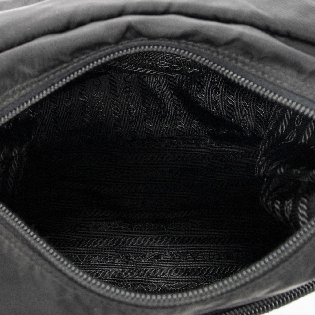 Prada Small Buckle Flap Crossbody Black Nylon Canvas — view 9