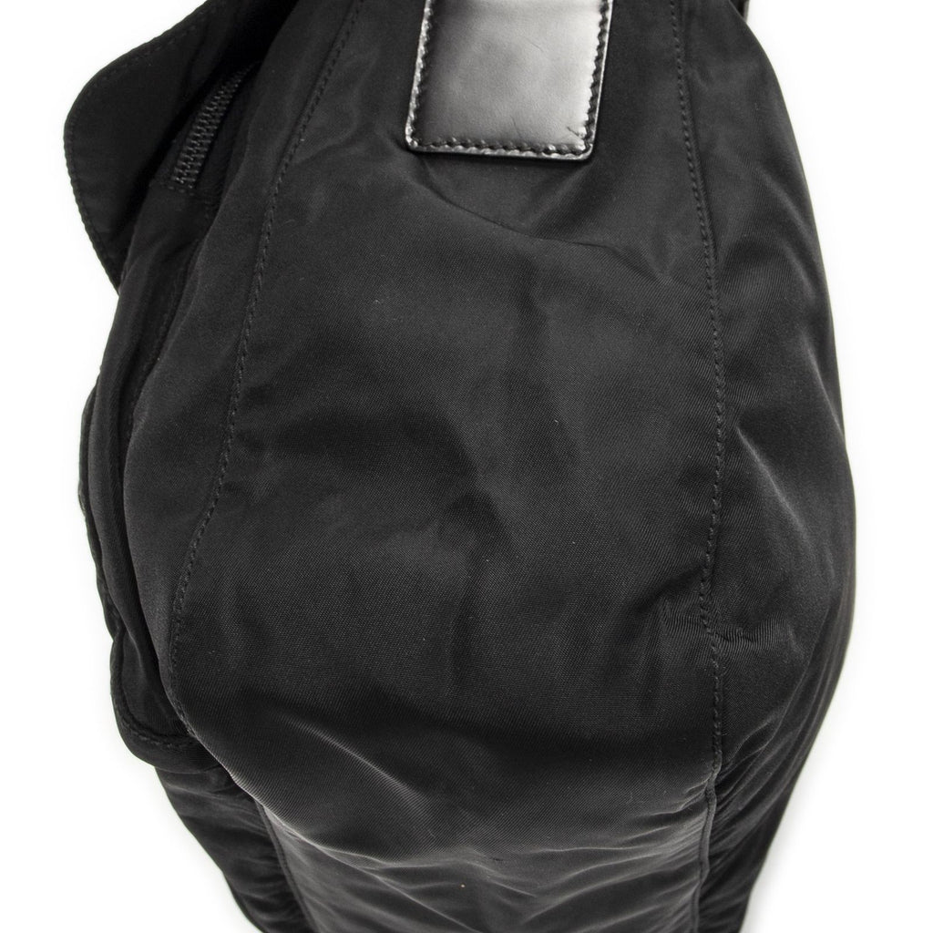 Prada Small Buckle Flap Crossbody Black Nylon Canvas — view 8