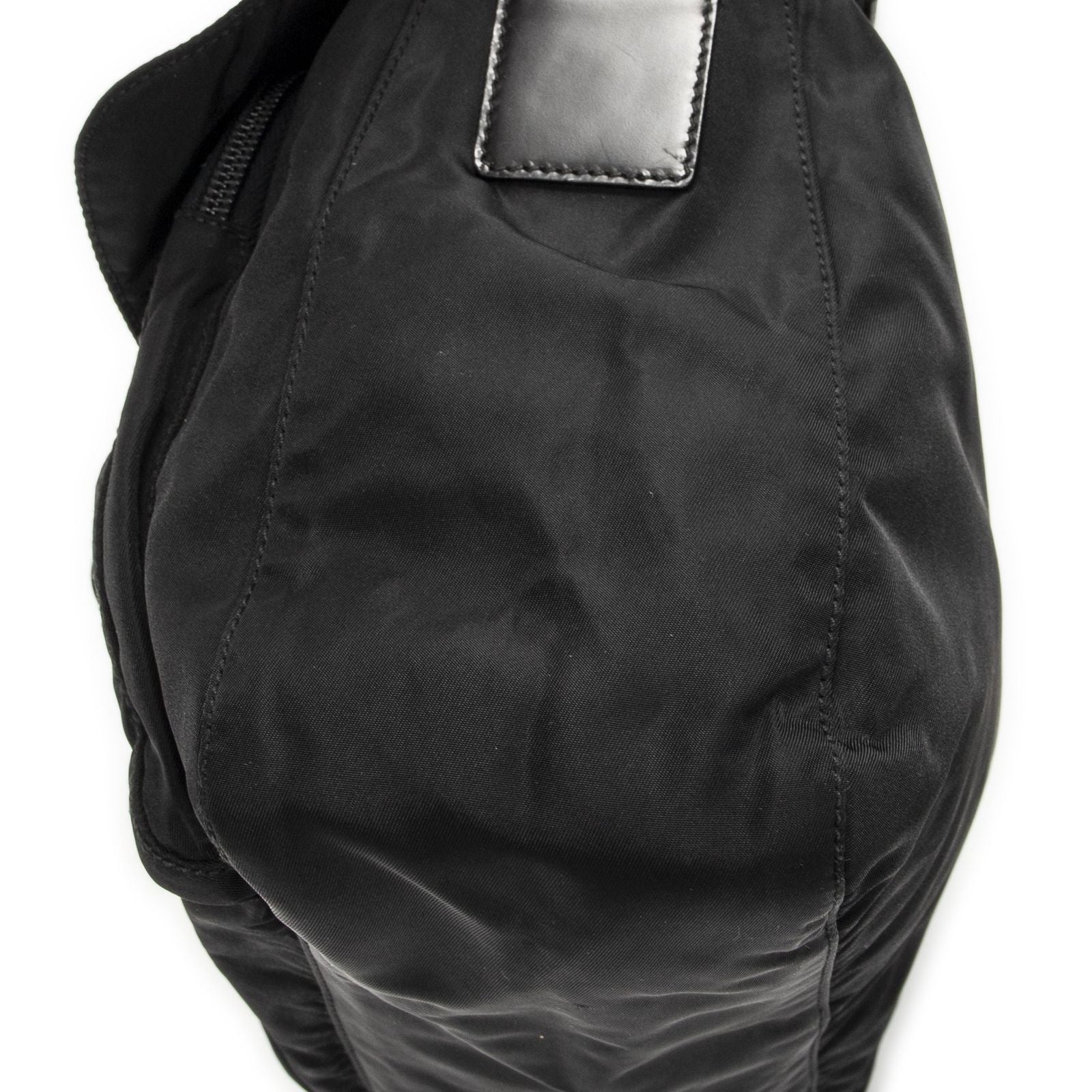 Prada Small Buckle Flap Crossbody Black Nylon Canvas — view 8