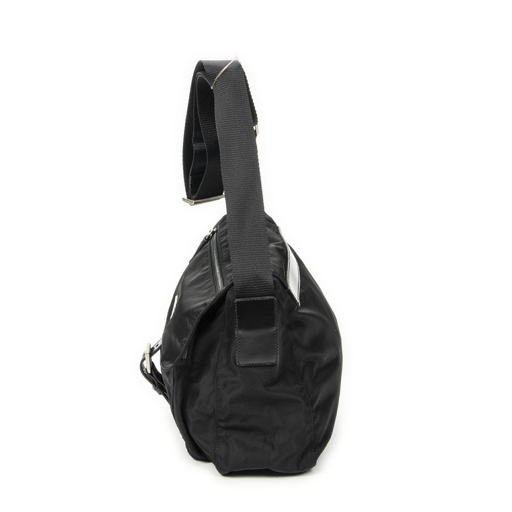 Prada Small Buckle Flap Crossbody Black Nylon Canvas — view 3