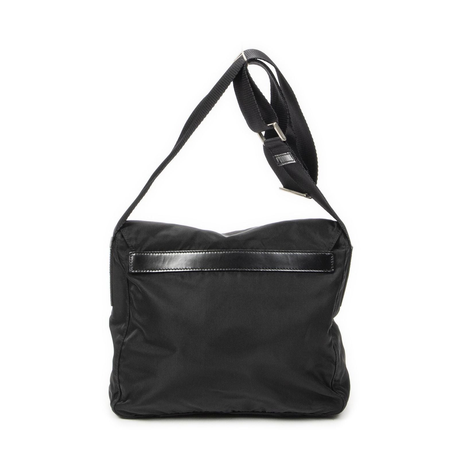 Prada Small Buckle Flap Crossbody Black Nylon Canvas — view 5