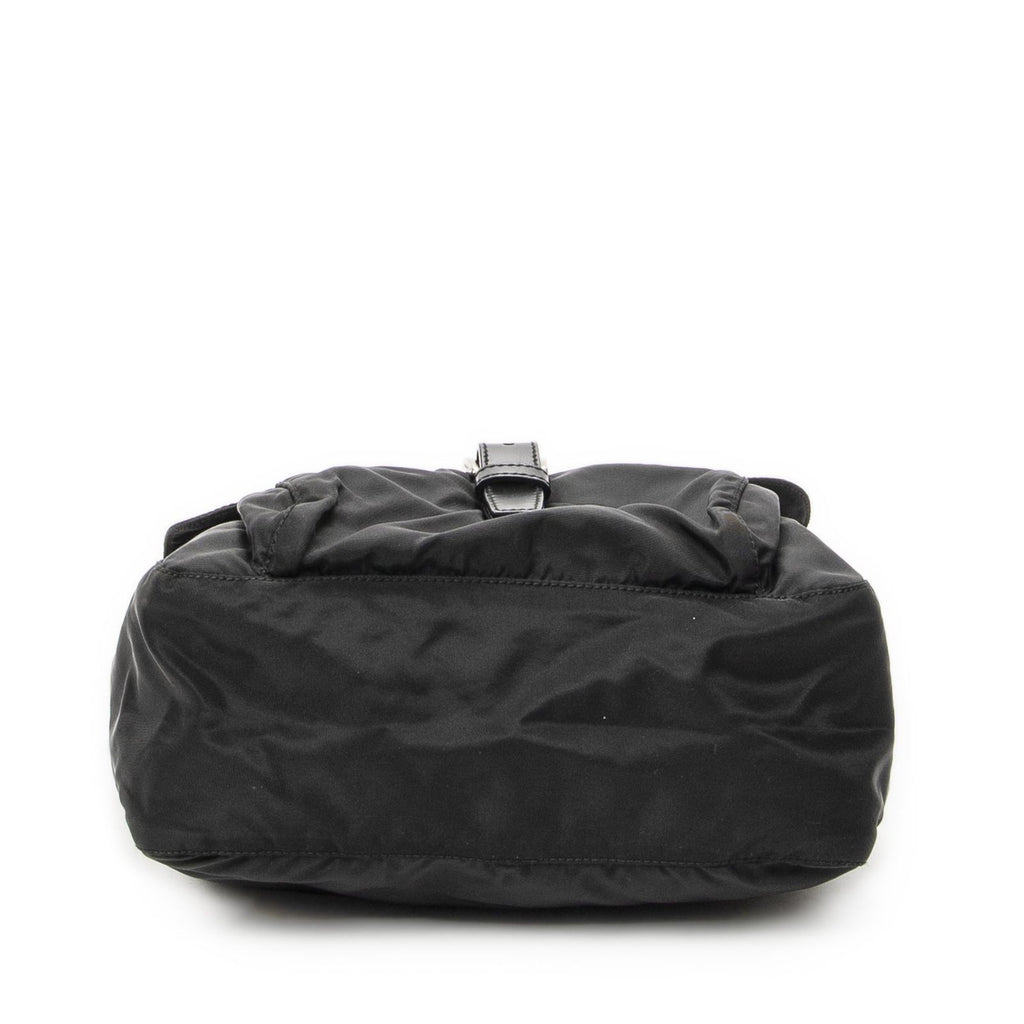 Prada Small Buckle Flap Crossbody Black Nylon Canvas — view 6