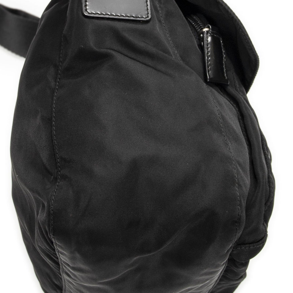 Prada Small Buckle Flap Crossbody Black Nylon Canvas — view 7