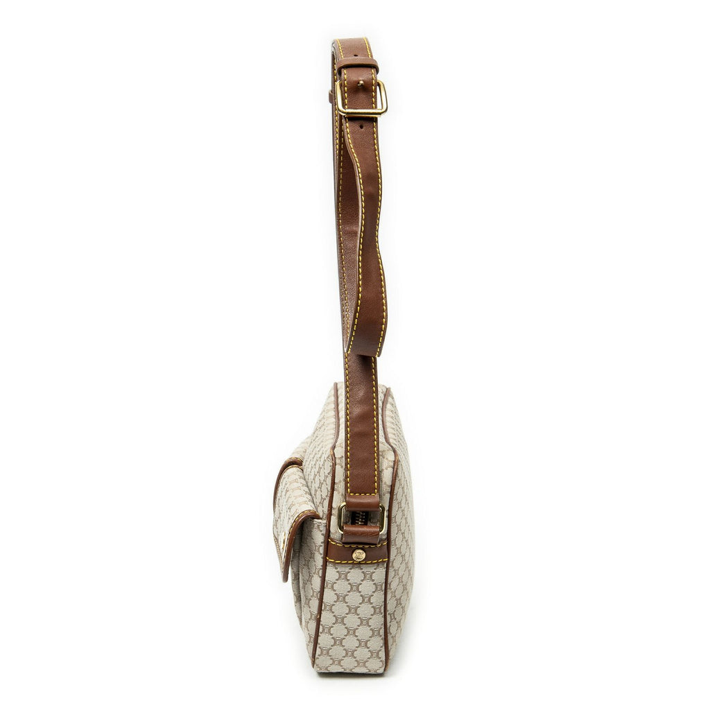 Celine Front Pocket Crossbody Beige Brown Macadam Canvas — view 3