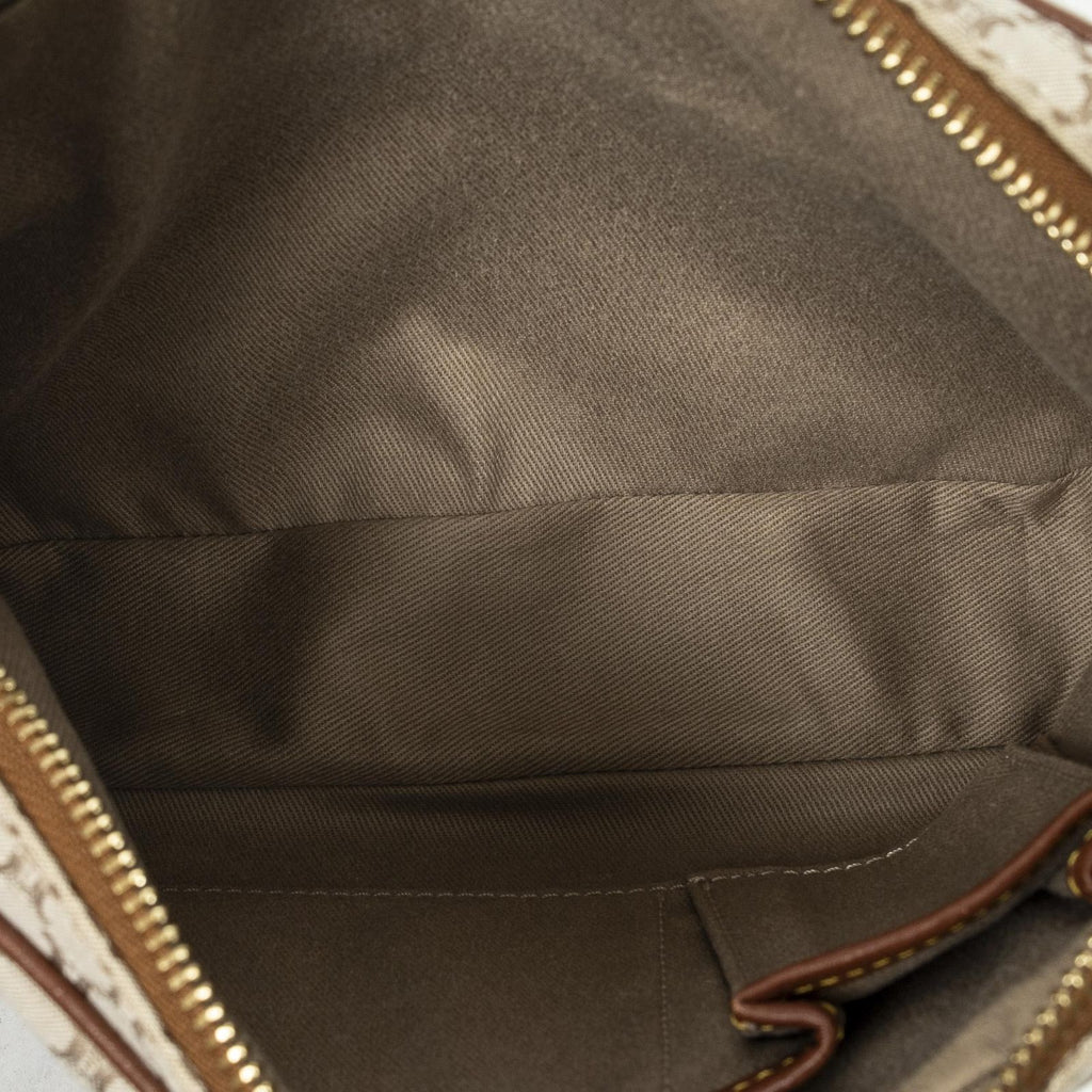 Celine Front Pocket Crossbody Beige Brown Macadam Canvas — view 9