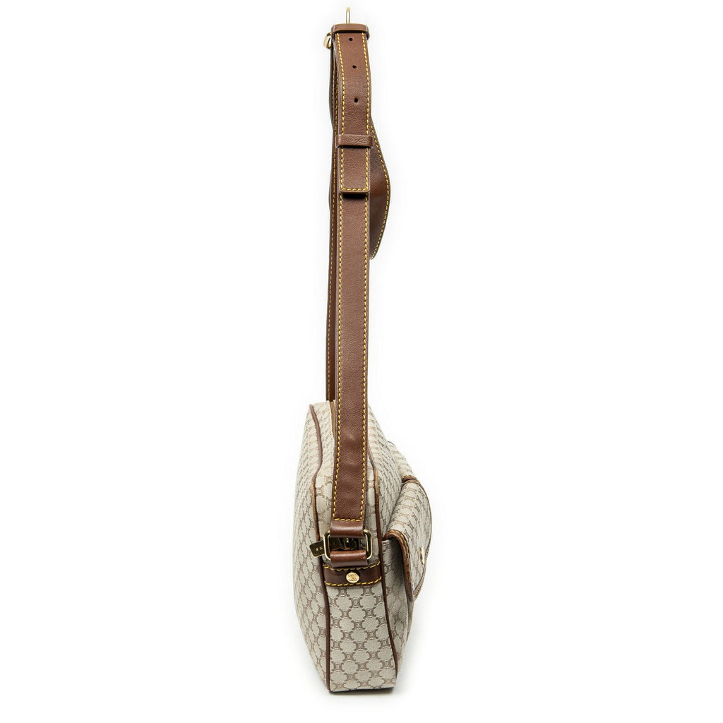 Celine Front Pocket Crossbody Beige Brown Macadam Canvas — view 4