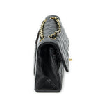 Chanel Quilted Double Flap Black Lambskin Leather — view 4