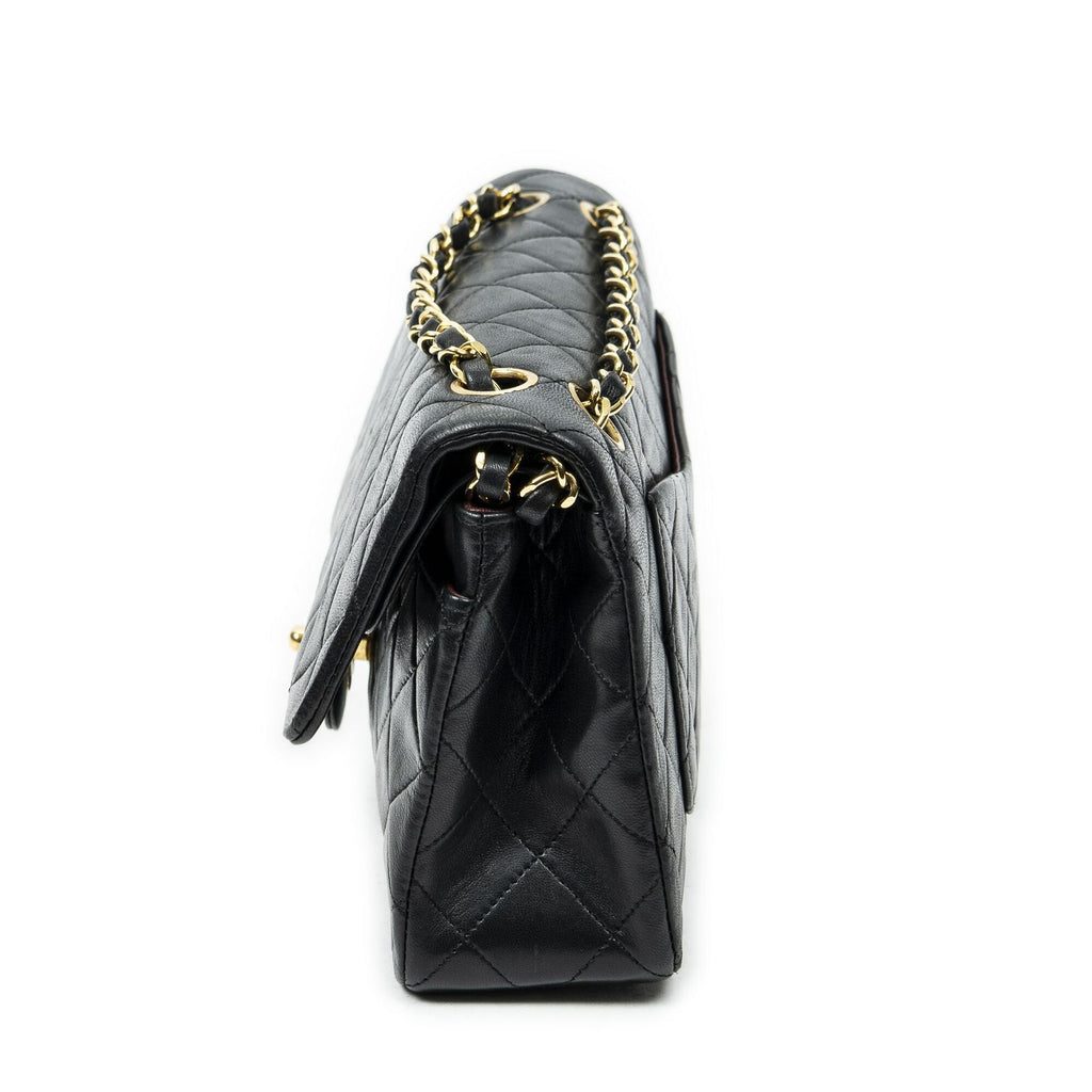 Chanel Quilted Double Flap Black Lambskin Leather — view 3