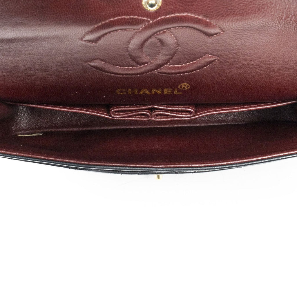 Chanel Quilted Double Flap Black Lambskin Leather — view 9