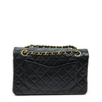 Chanel Quilted Double Flap Black Lambskin Leather — view 5