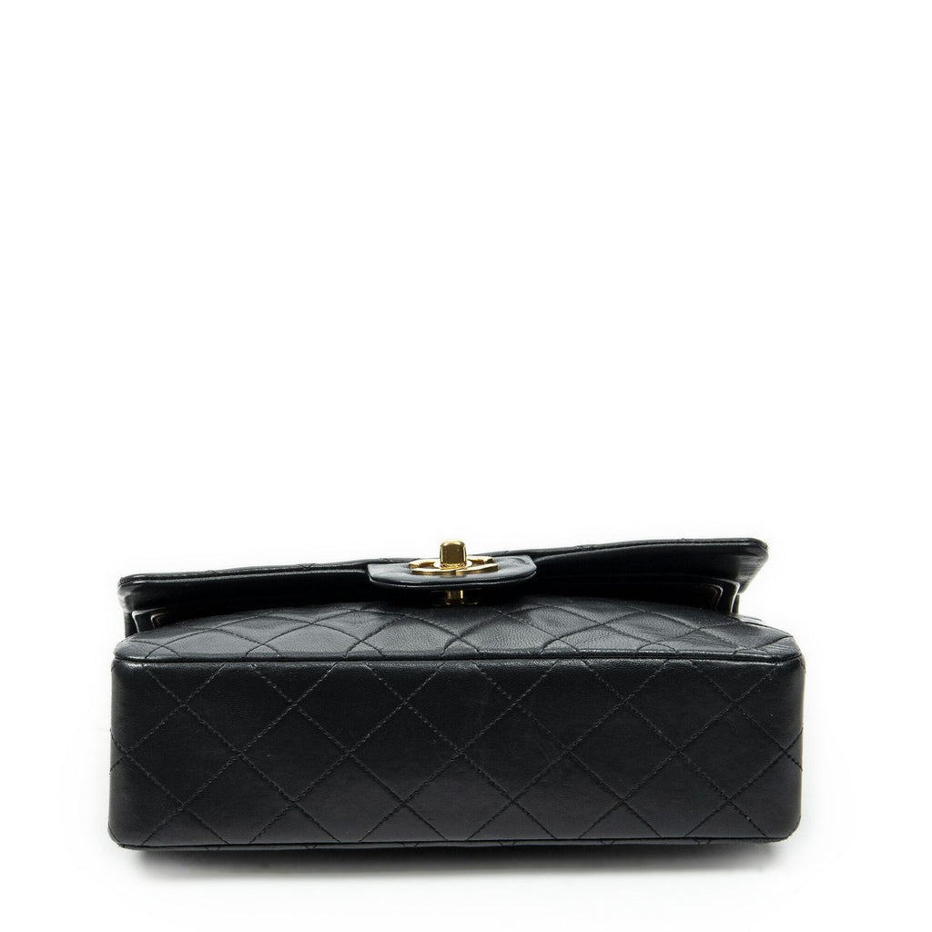 Chanel Quilted Double Flap Black Lambskin Leather — view 6