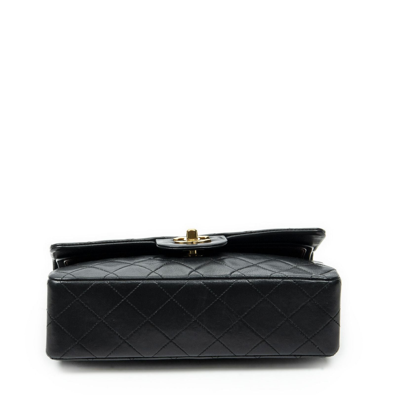 Chanel Quilted Double Flap Black Lambskin Leather — view 6