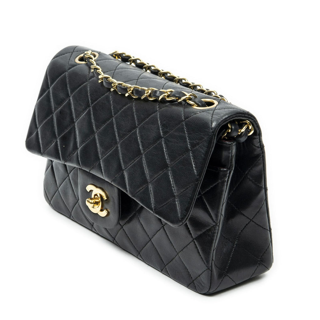 Chanel Quilted Double Flap Black Lambskin Leather — view 2