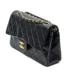 Chanel Quilted Double Flap Black Lambskin Leather — view 2